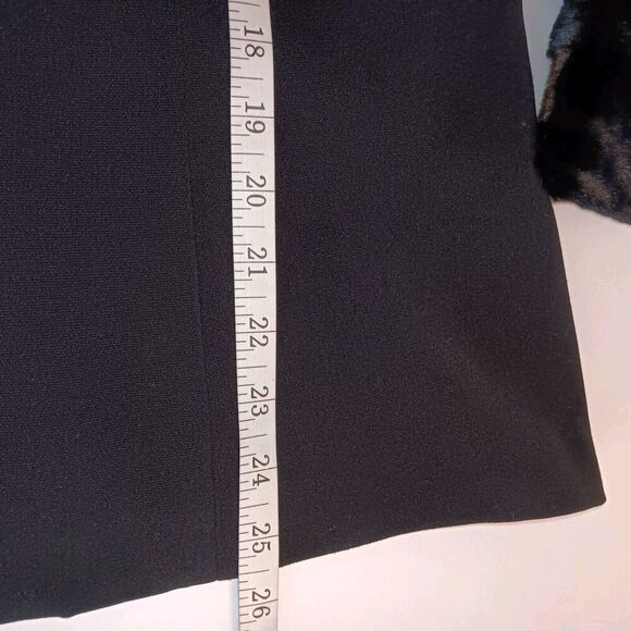 Vtg Black Button Blazer w/Faux Fur Collar and Cuffs Size 16 - Positive Attitude - Picture 7 of 9